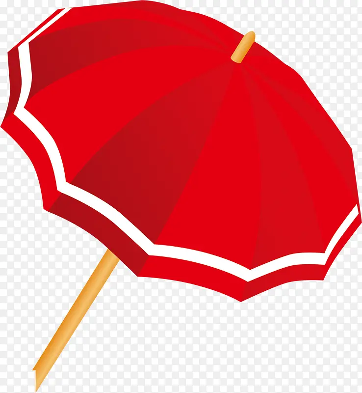 红色卡通手绘雨伞