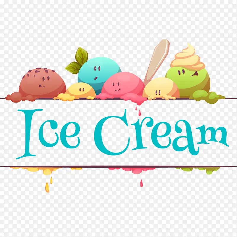 卡通冰淇淋标签设计