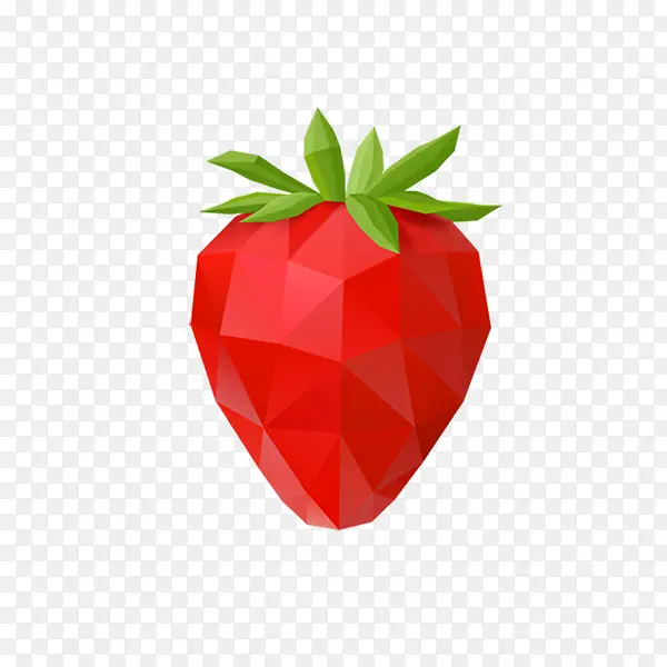 红色几何形草莓卡通手绘