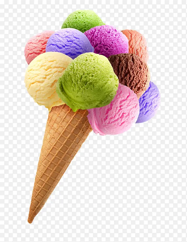 彩色圆球冰淇淋