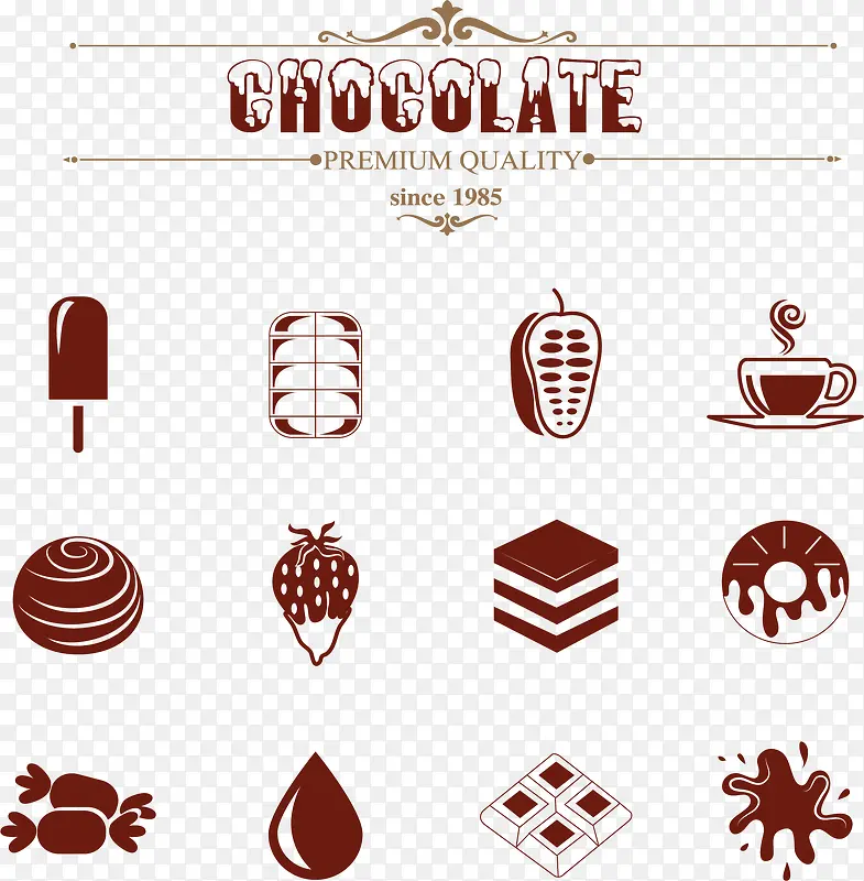 卡通巧克力食物图标