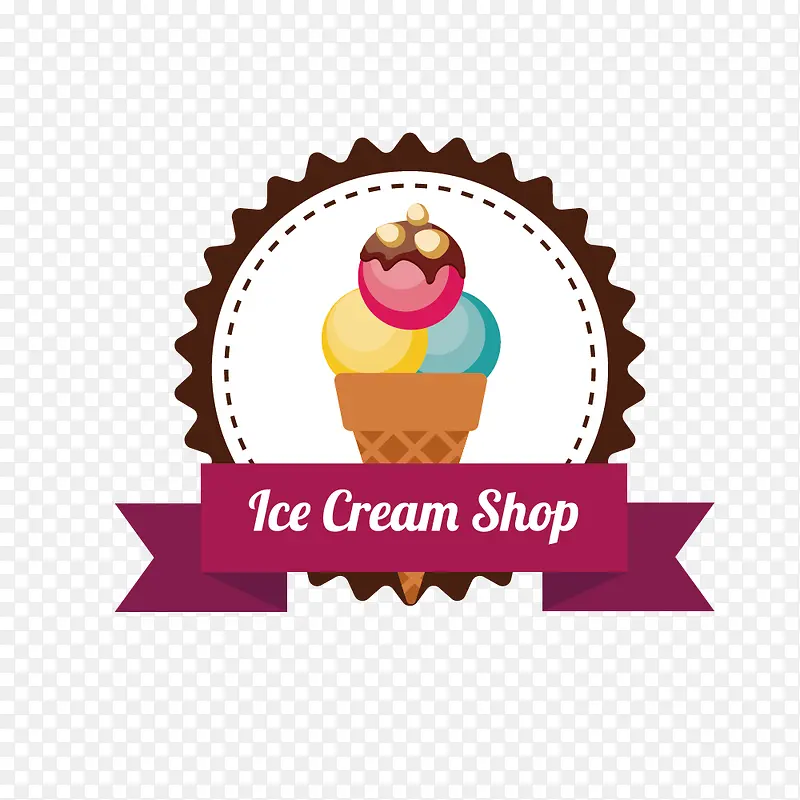 冰淇淋卡通标签