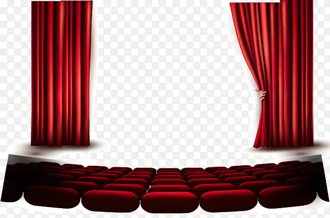 矢量影院座位红幕设计元素
