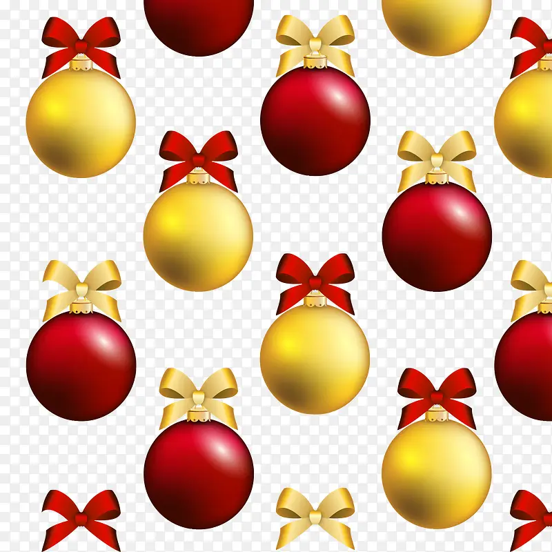 金色红色圣诞装饰球