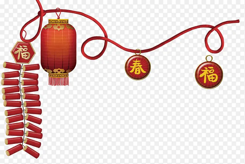 春节鞭炮灯笼
