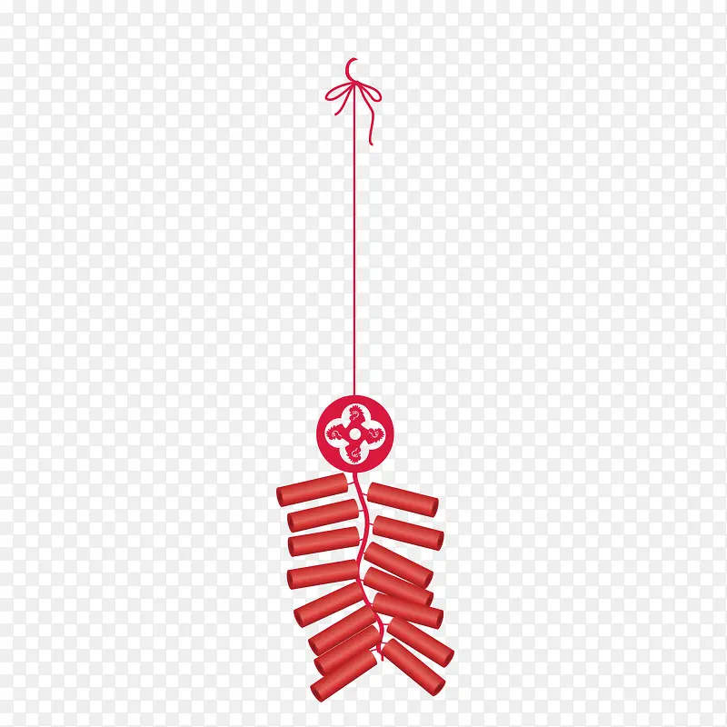 矢量红色中国风新年鞭炮装饰