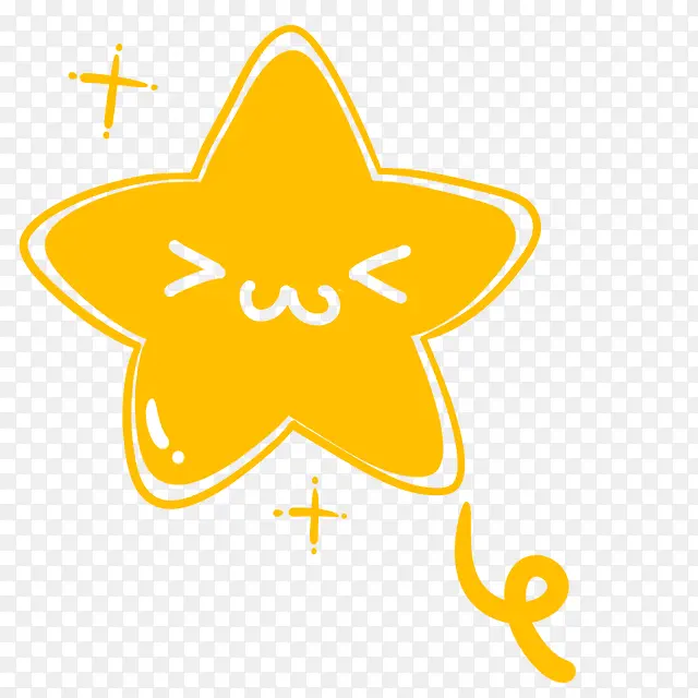 黄色卡通五角星装饰图案