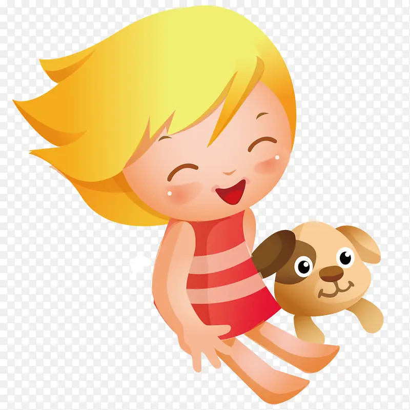 小女孩和狗狗
