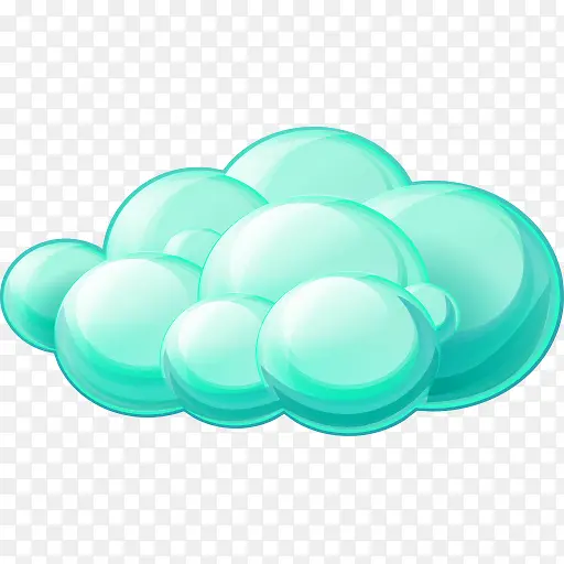 绿色卡通立体云朵装饰图案