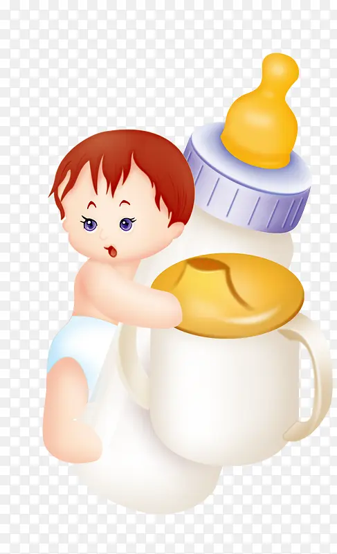 婴儿和奶瓶