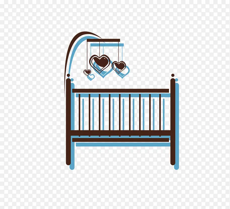 卡通带玩具的婴儿床