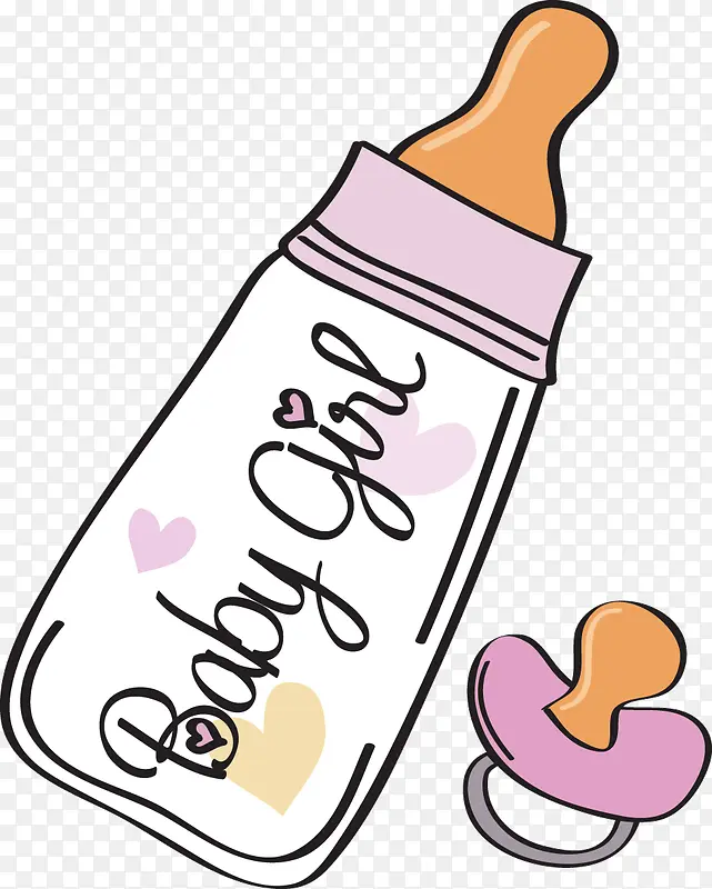 粉色婴儿奶瓶