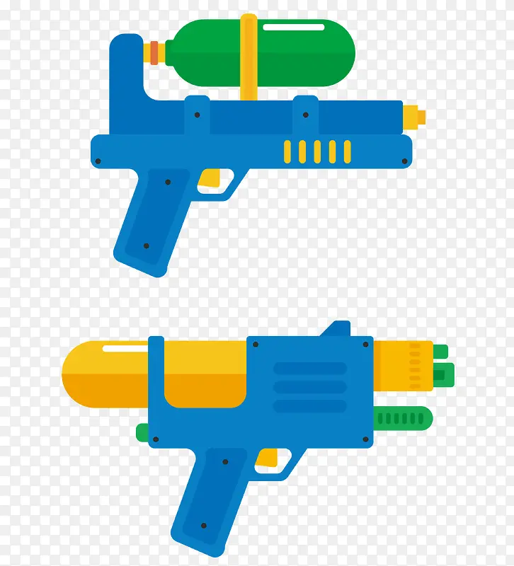 矢量蓝色玩具水枪