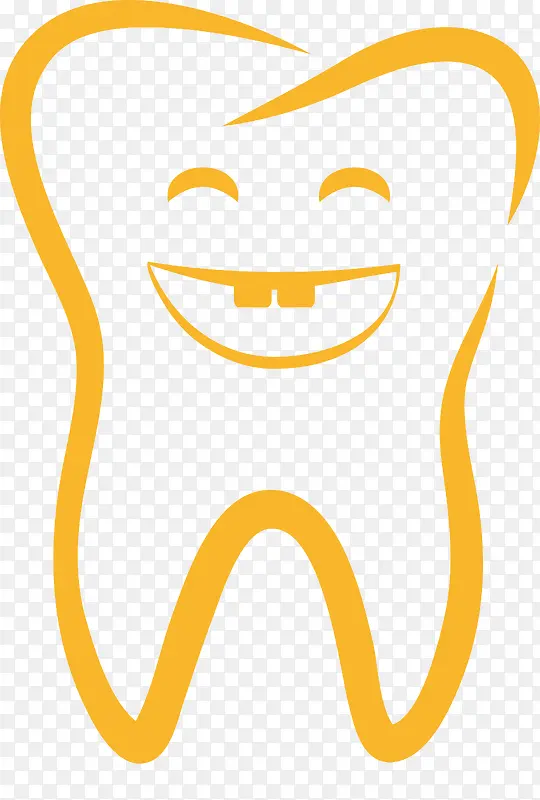 金色微笑的牙齿矢量图