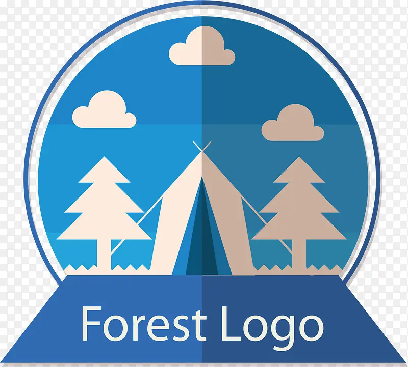 蓝山树木logo矢量设计