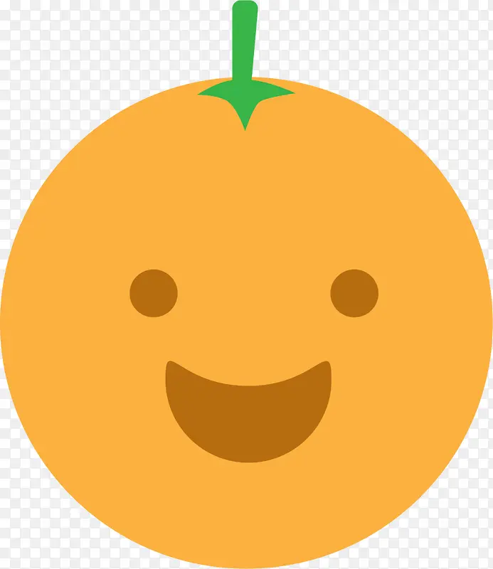 橙色扁平微笑橘子
