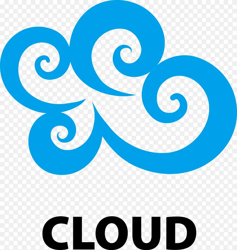蓝色创意云朵logo设计