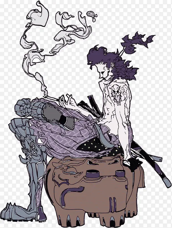 日本彩色武士