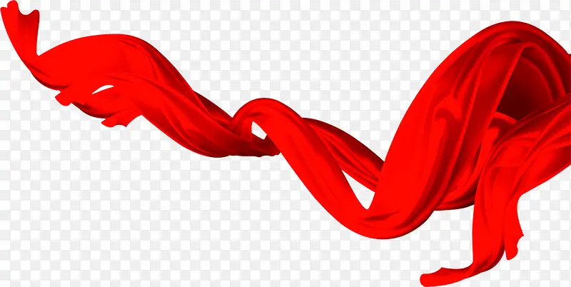 红色企业漂浮丝带设计