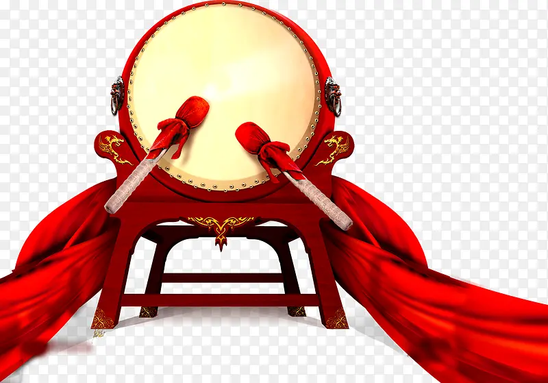 红色击鼓传统丝带文化