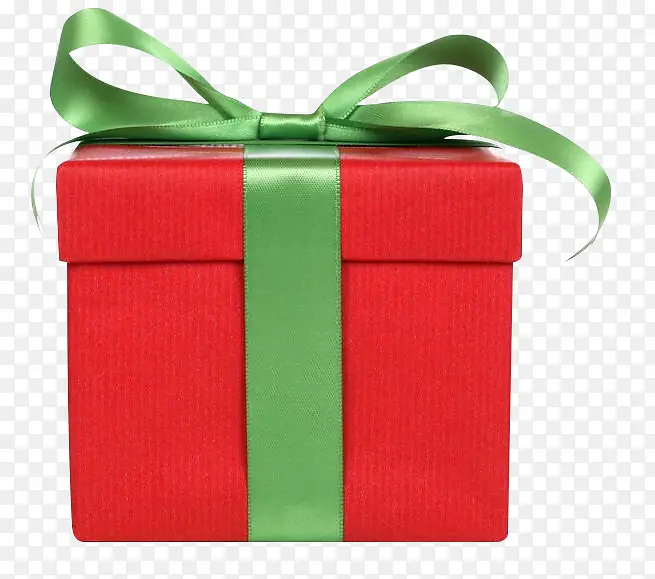 圣诞节红色礼盒绿丝带