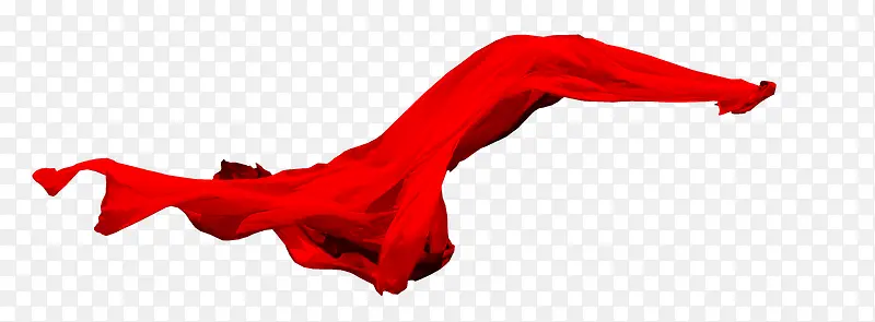手绘红色飘扬的丝带