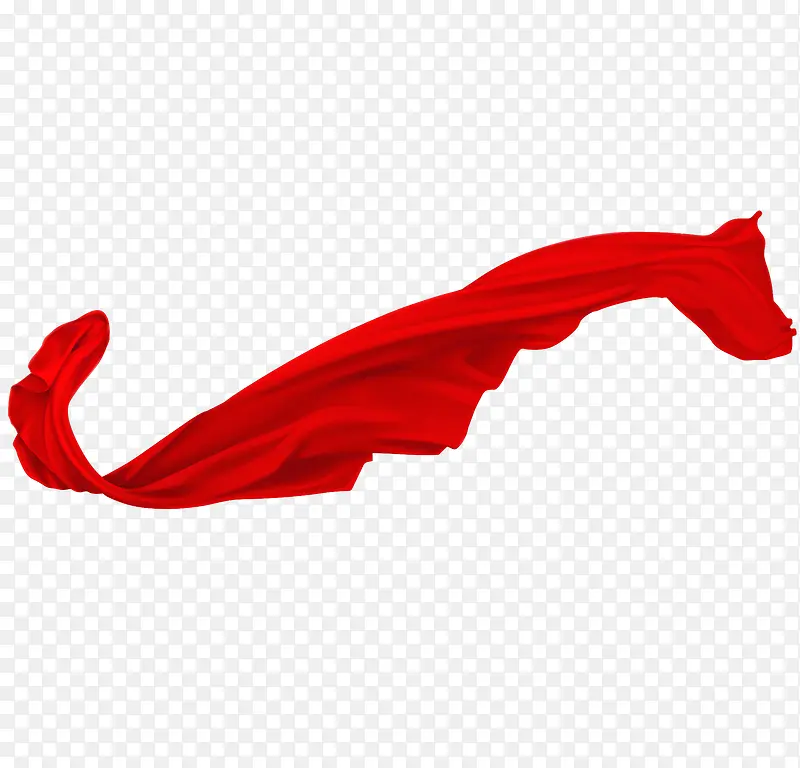 手绘红色中国风丝带