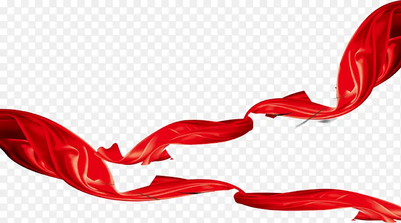 柔动的曲线红丝带