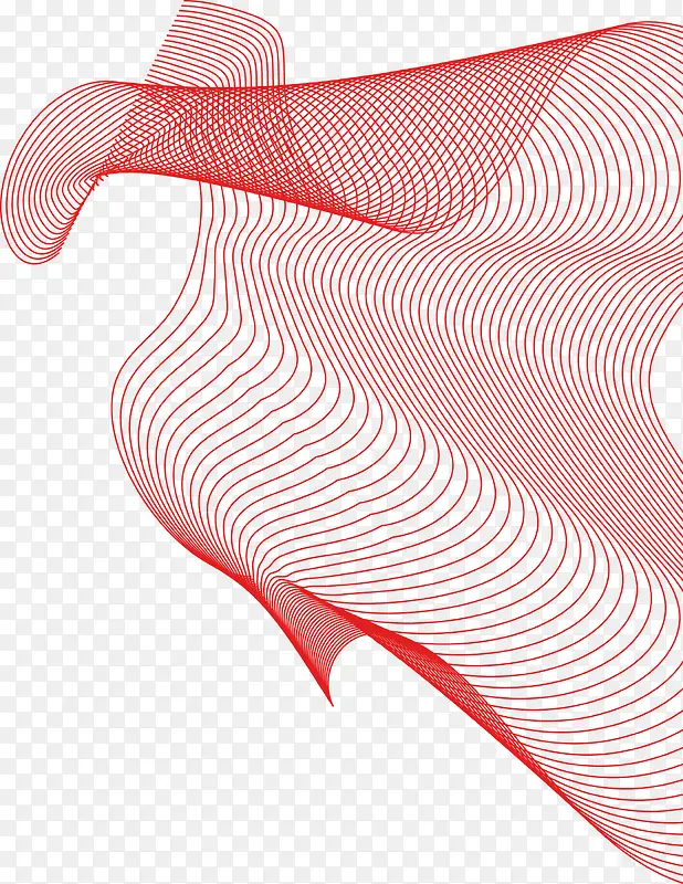 红色丝带漂浮海报装饰