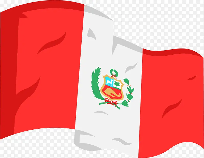飘扬的矢量秘鲁国旗