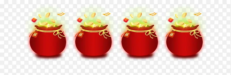 四只红色钱袋