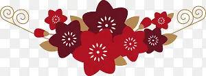 红色喜庆花朵装饰设计