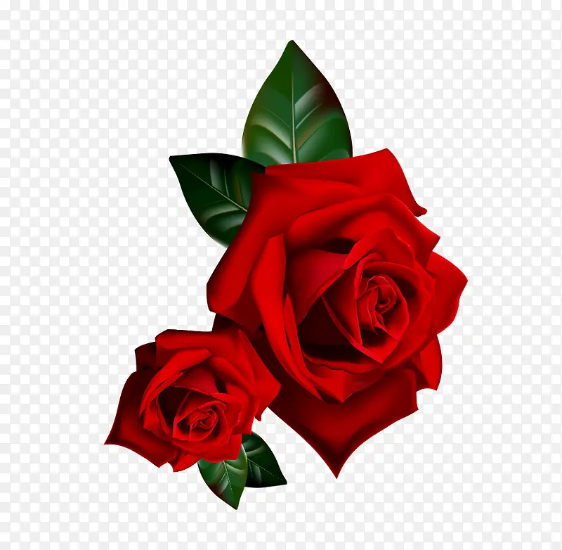 红色简约玫瑰装饰图案