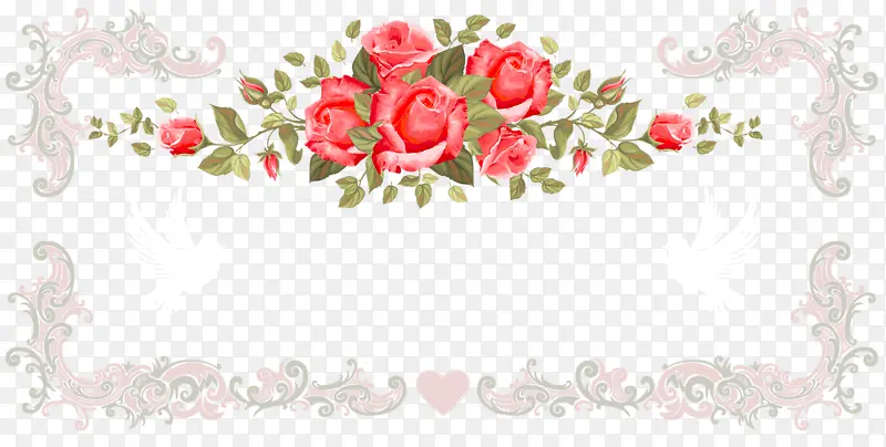 玫瑰花花纹边框