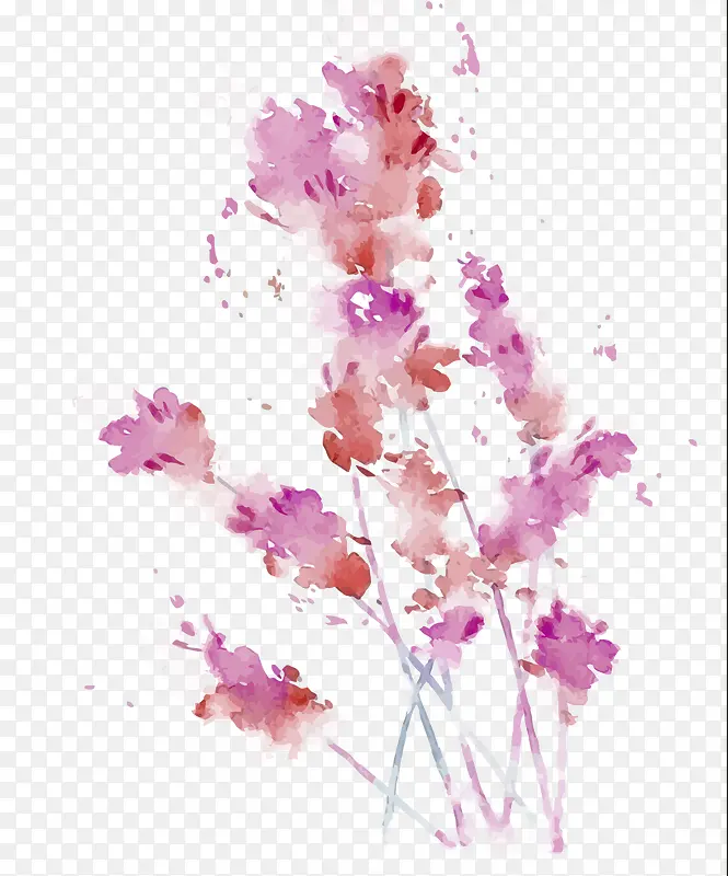矢量中国风粉色花朵