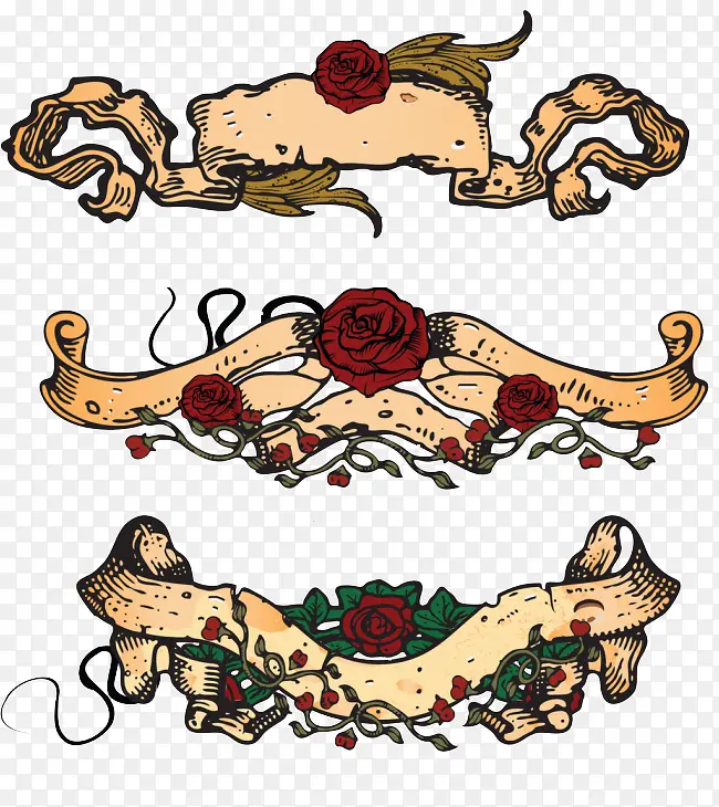 玫瑰花怀旧花纹