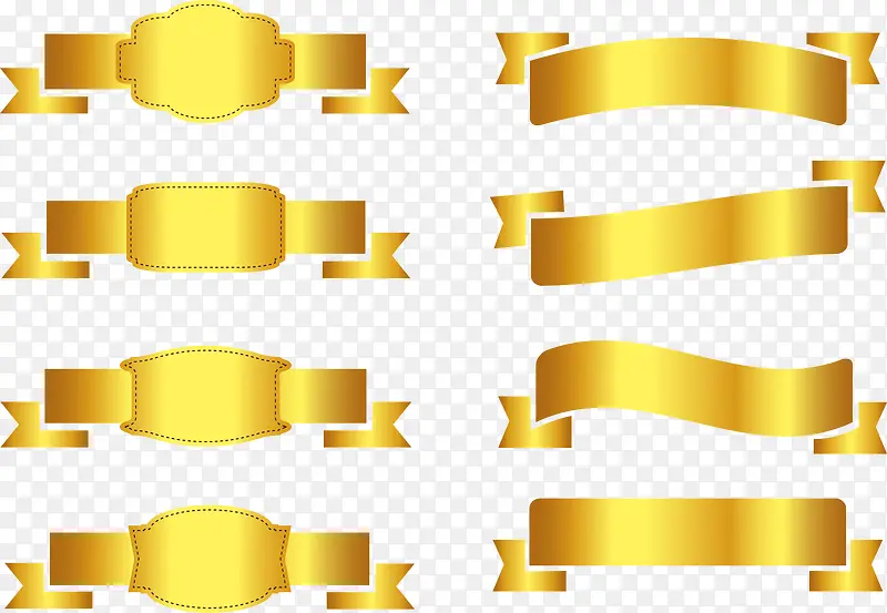 金色彩带标题框