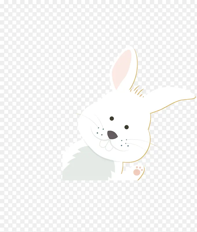 矢量白色卡通小兔子