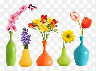 多彩花瓶插花