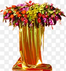 金色花瓶花朵开业