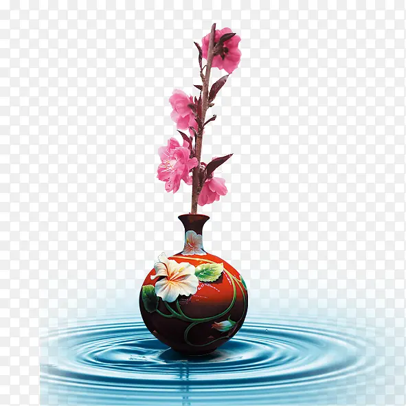 中国风花瓶 桃花