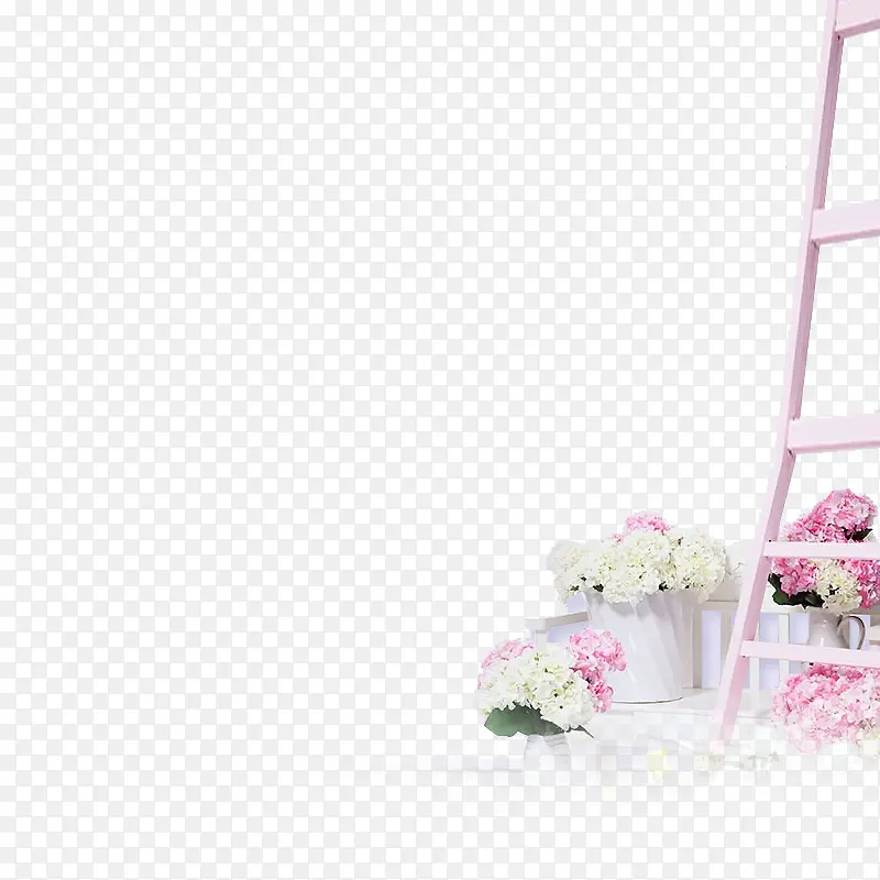 粉色花瓶梯子