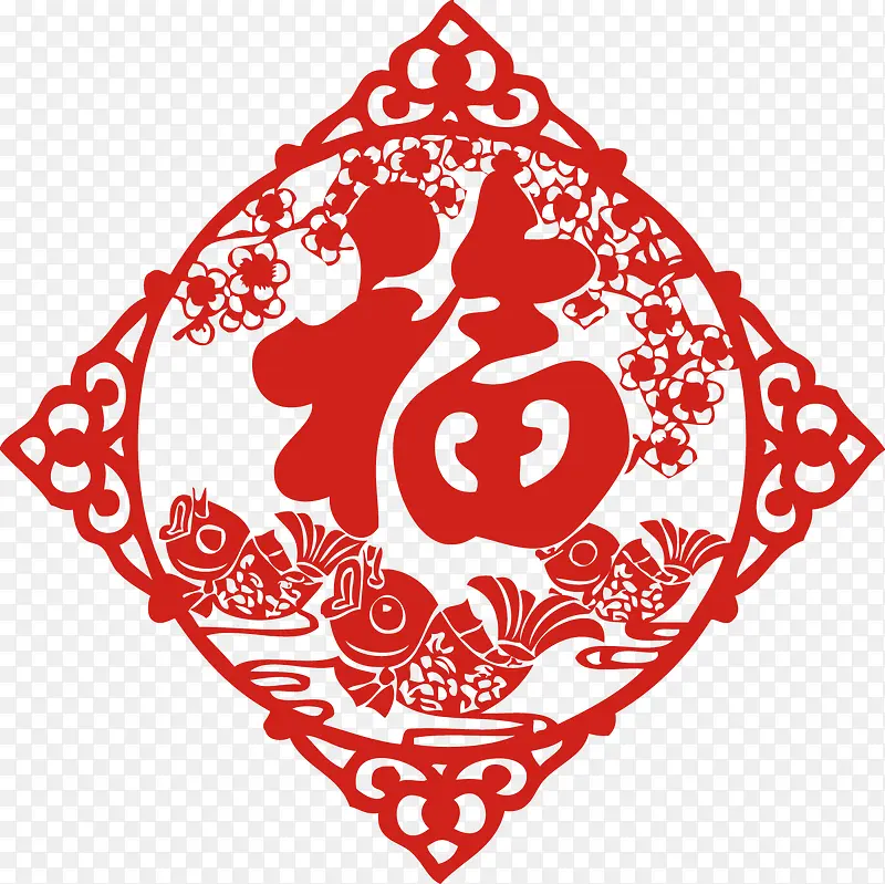 红色中国风福字装饰