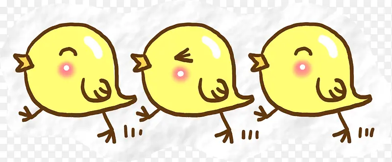 可爱手绘黄色小鸡设计
