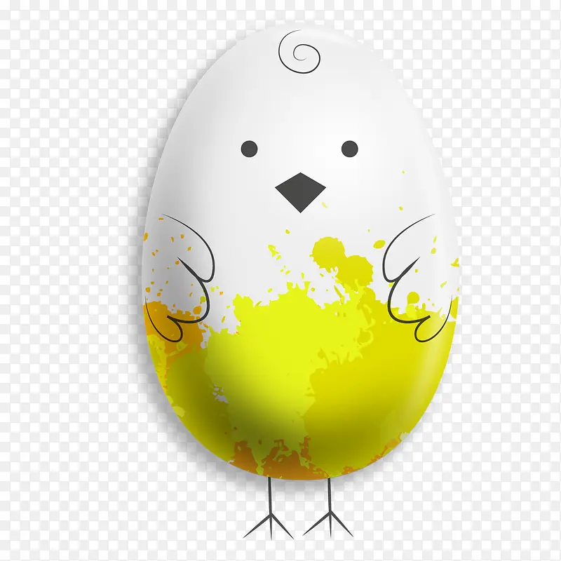 卡通手绘可爱鸡蛋免抠水彩