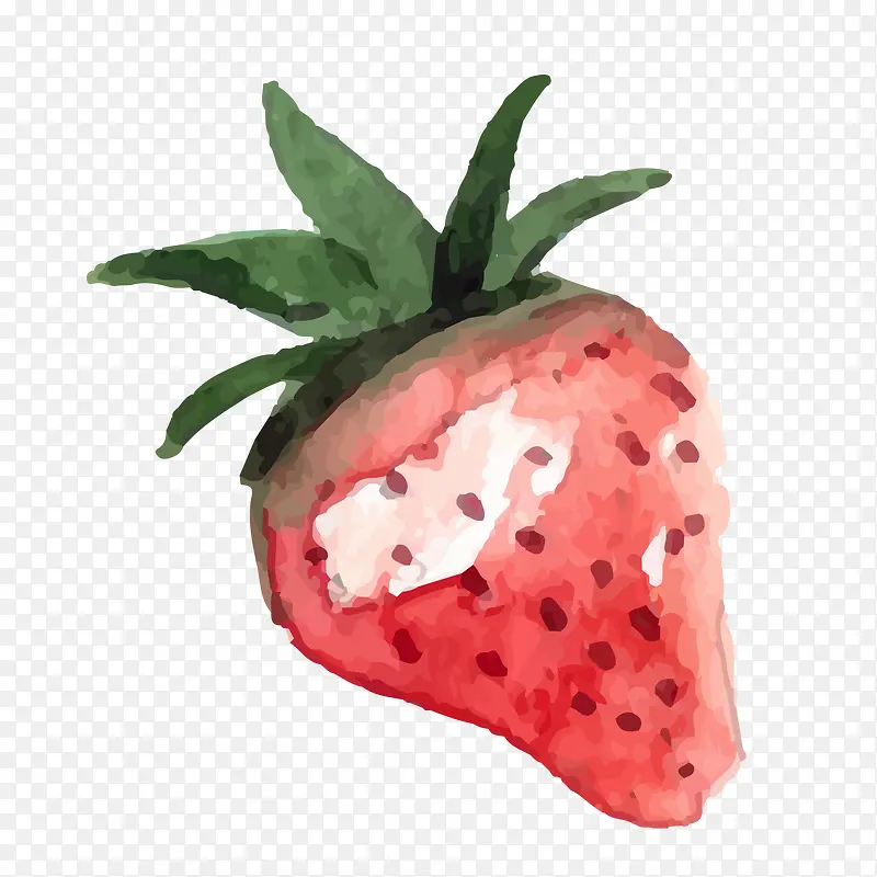 红色的手绘草莓设计