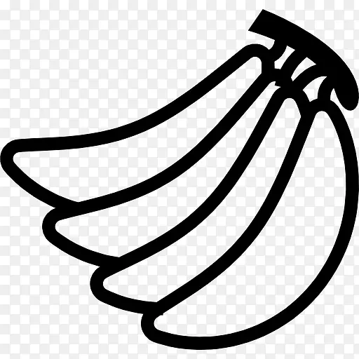 香蕉四件轮廓图标