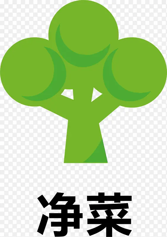 绿菜吃饭扁平图标