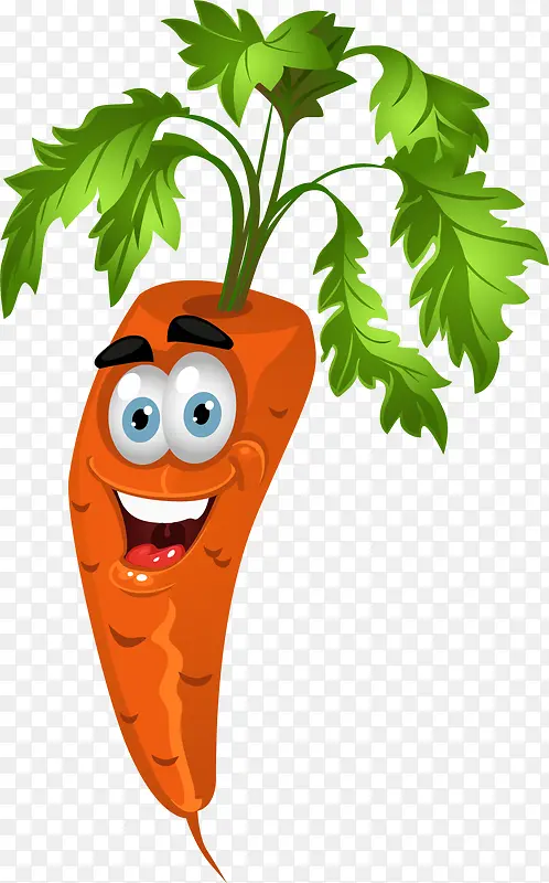 卡通矢量可爱蔬菜胡萝卜