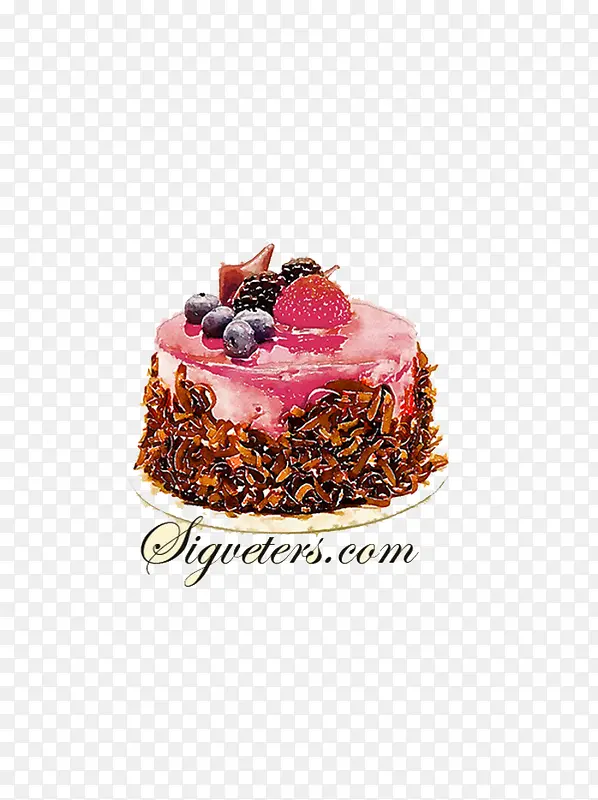 巧克力水果蛋糕图片素材